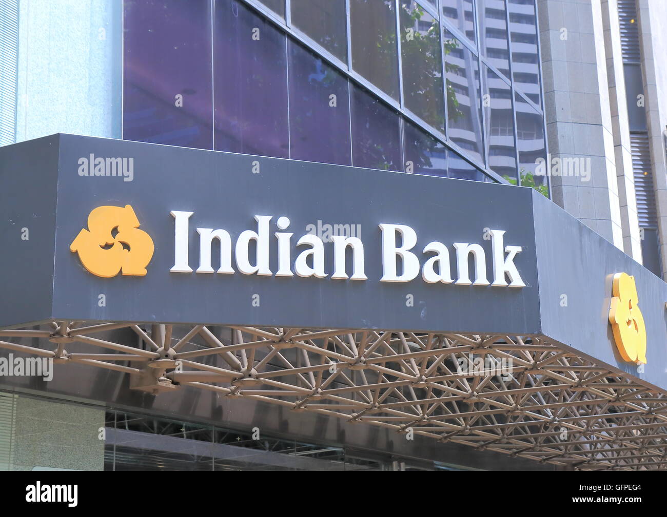 Indian Bank logo, an Indian state-owned financial services company headquartered in Chennai, India. Stock Photo