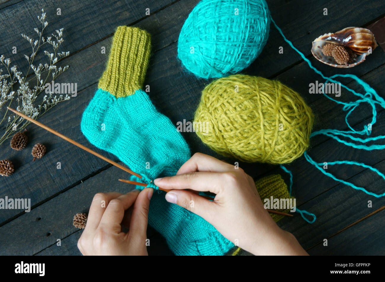 Wool Hand-made Baby Coat, Socks and Teddy Bear Stock Image - Image of  young, handmade: 10368981