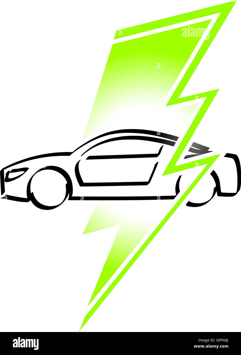 Electric vehicle simple logo on a white background Stock Vector