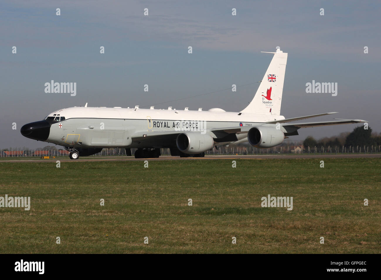 RAF ROYAL AIR FORCE BOEING RC 135 RIVET JOINT Stock Photo