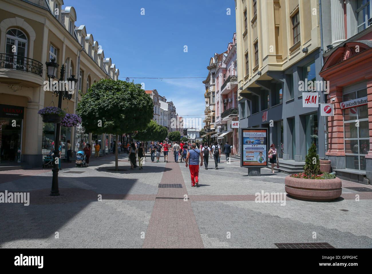 European pedestrian street Stock Photo