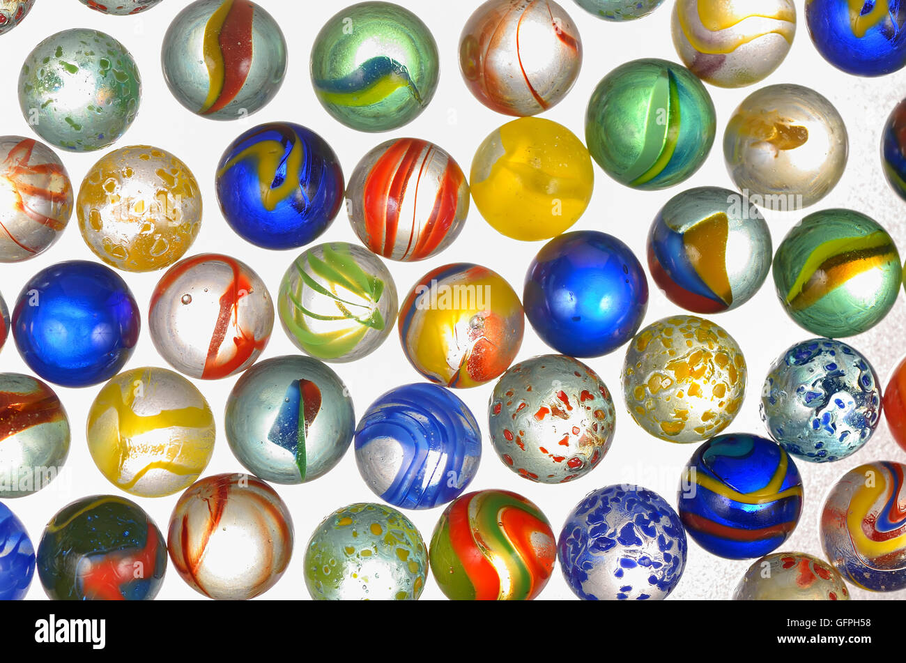 different marbles, glass balls Stock Photo