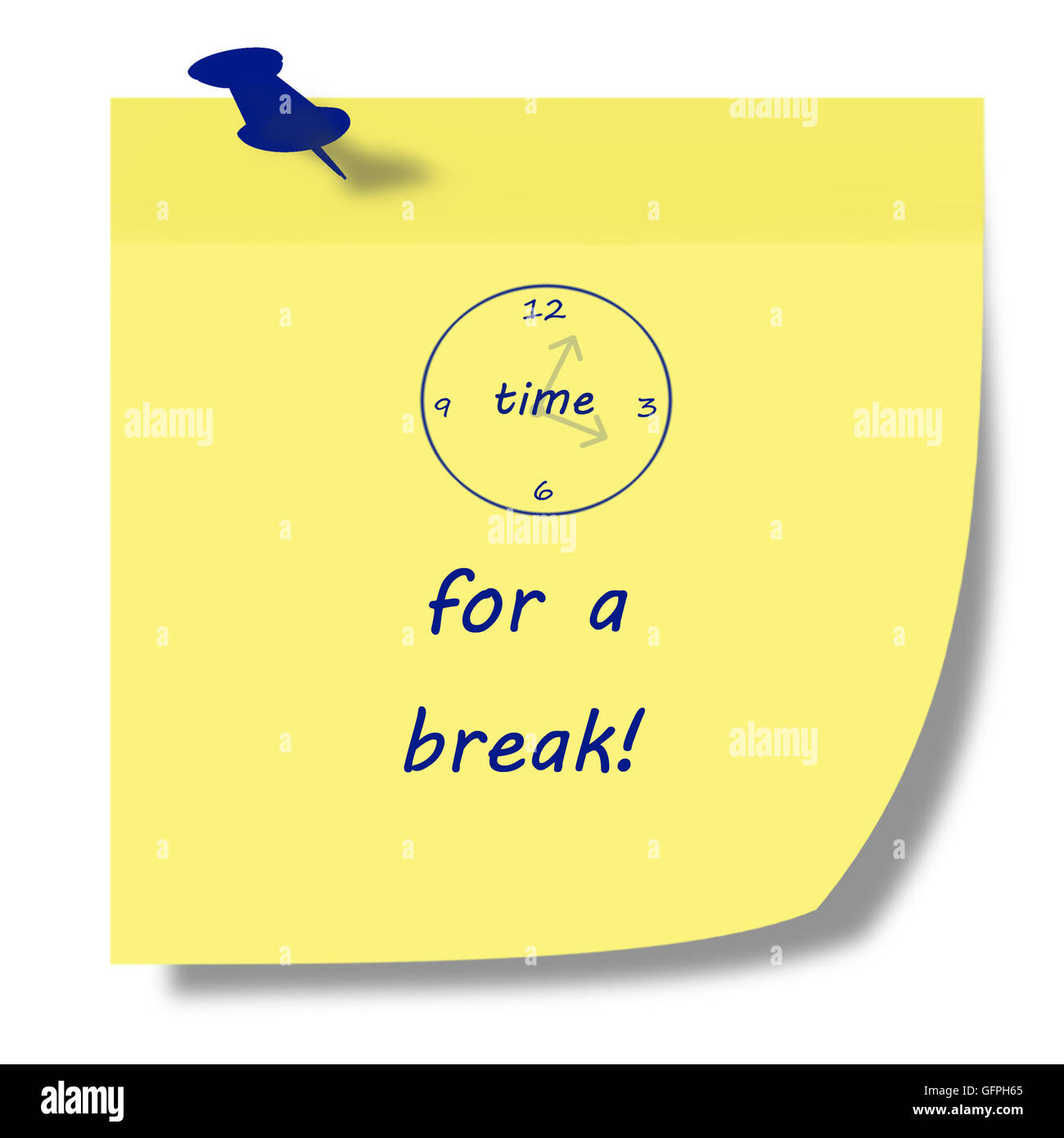 break time note on post it Stock Photo Alamy