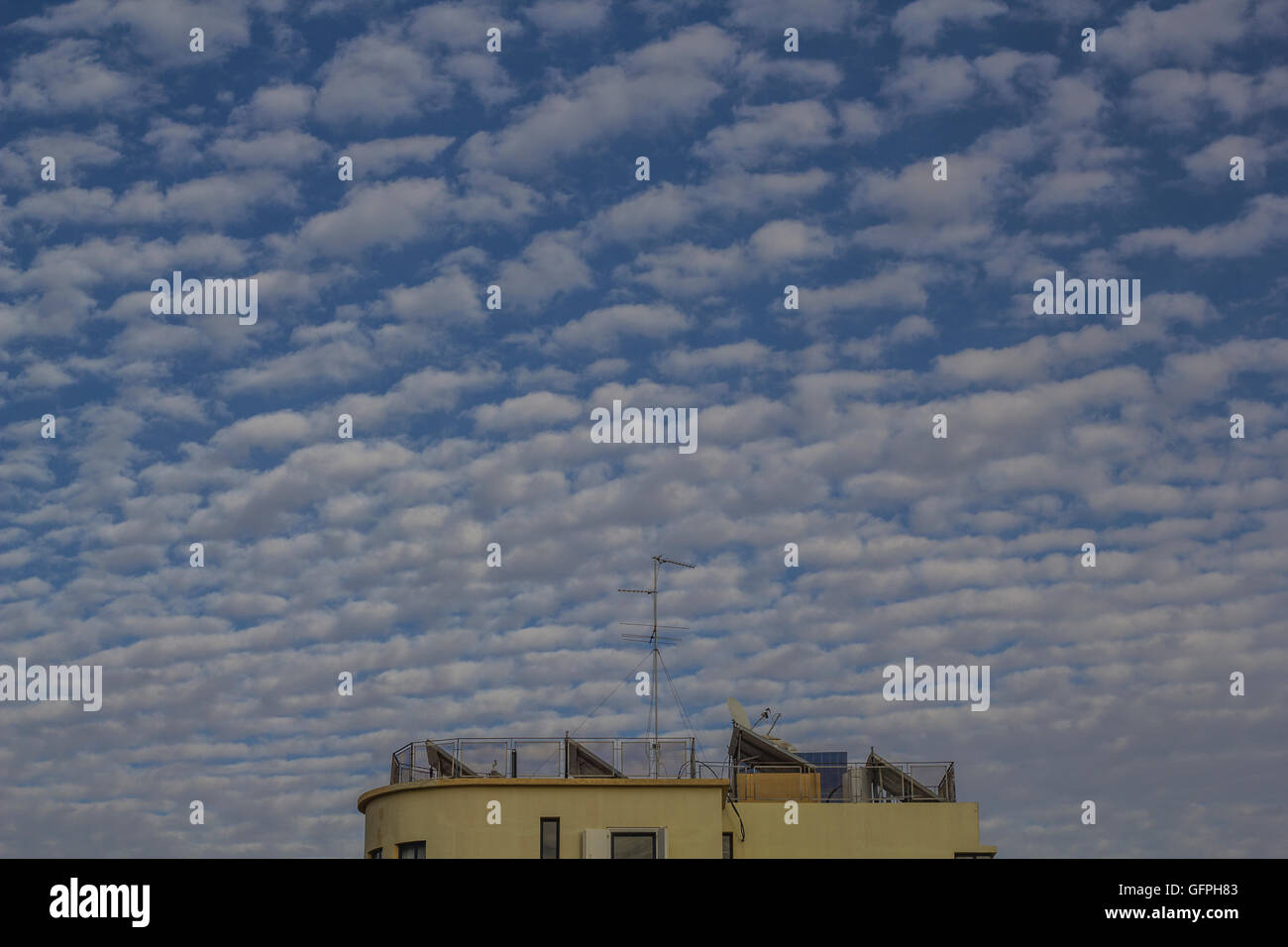 sky with Sheep clouds in Tel aviv Stock Photo