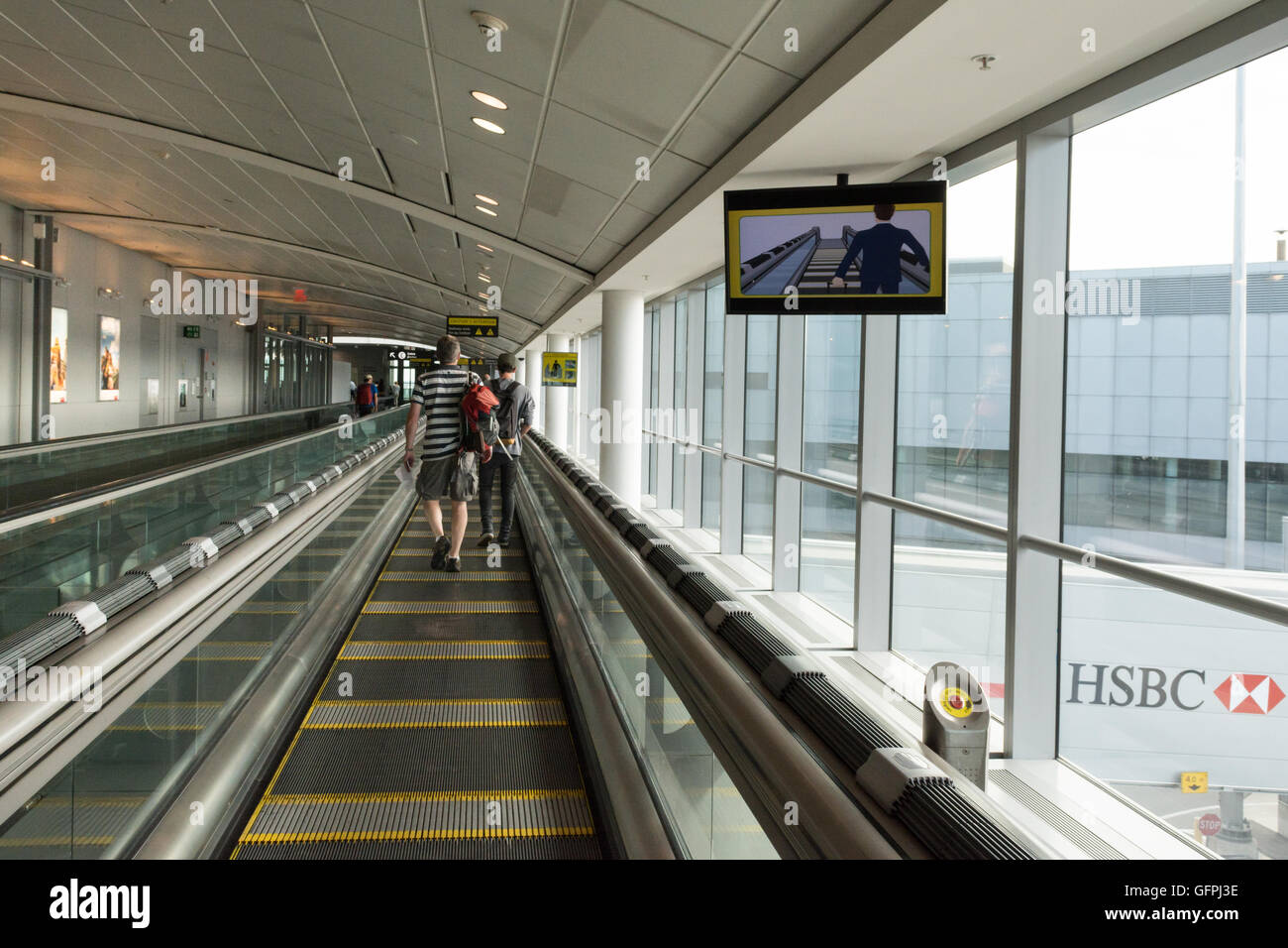 ThyssenKrupp Express Walkway - moving walkway - at Toronto Pearson International Airport, Toronto, Canada Stock Photo