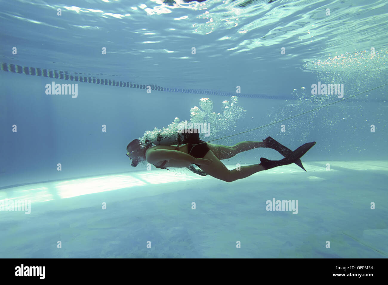 Diver in Swimming pool, Scuba Dive Swimming Pool, Underwater Underwater