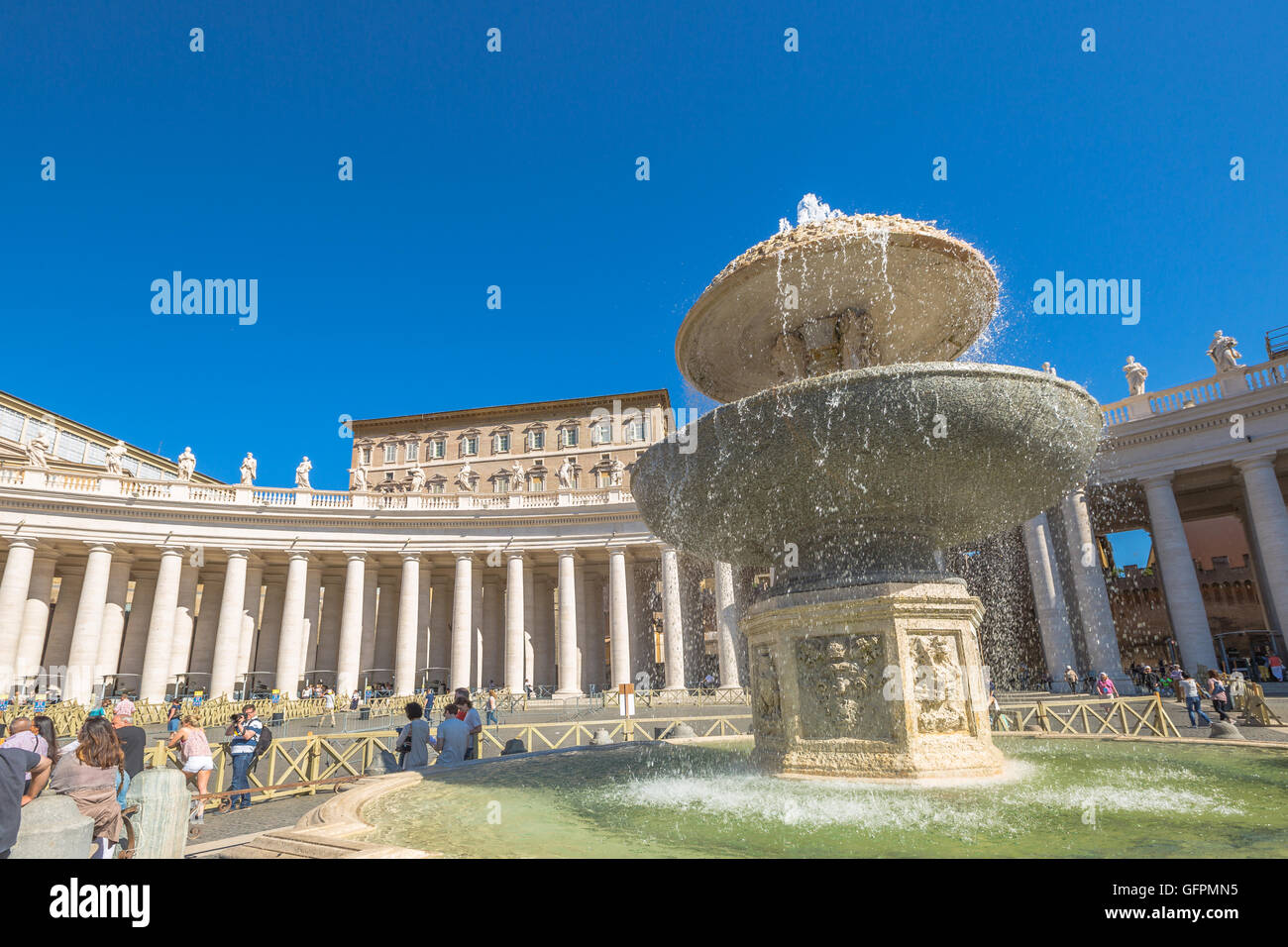 San Pietro fountain Rome Stock Photo