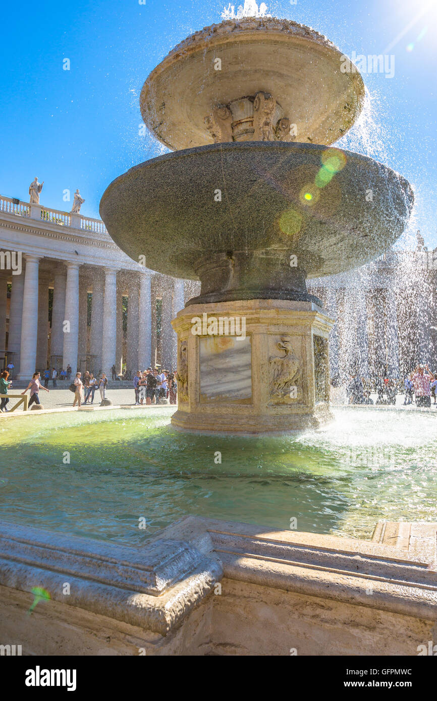 San Pietro fountain Rome Stock Photo