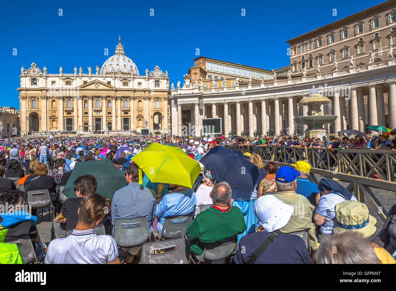 People in St. Peter's Basilica Stock Photo