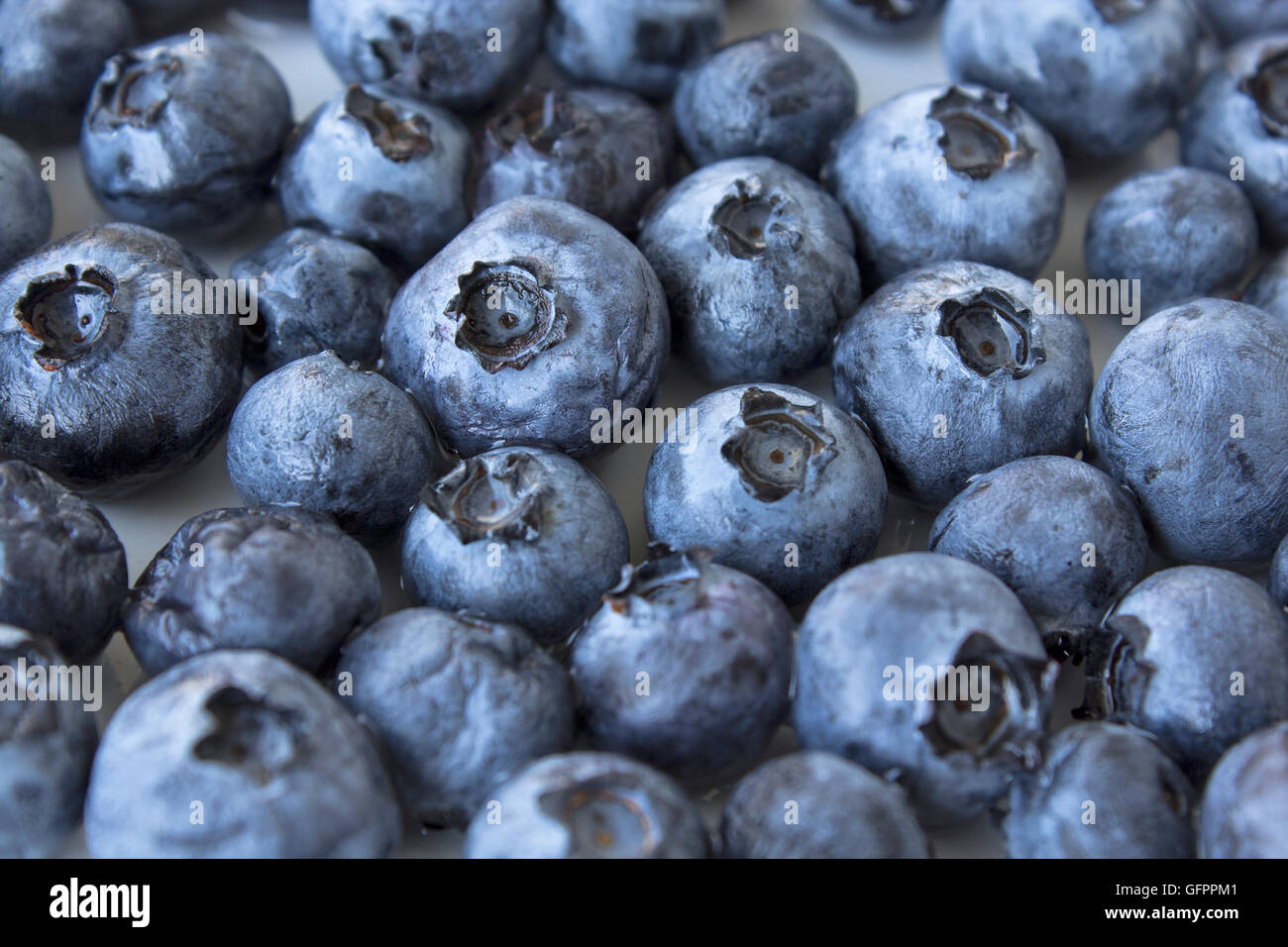 Ripe Blueberries, Closeup, Background. Stock Photo