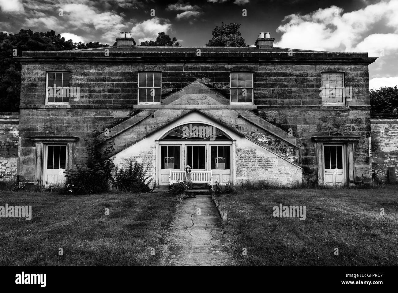 Staffordshire victorian mansion house high detail b7w Black and White