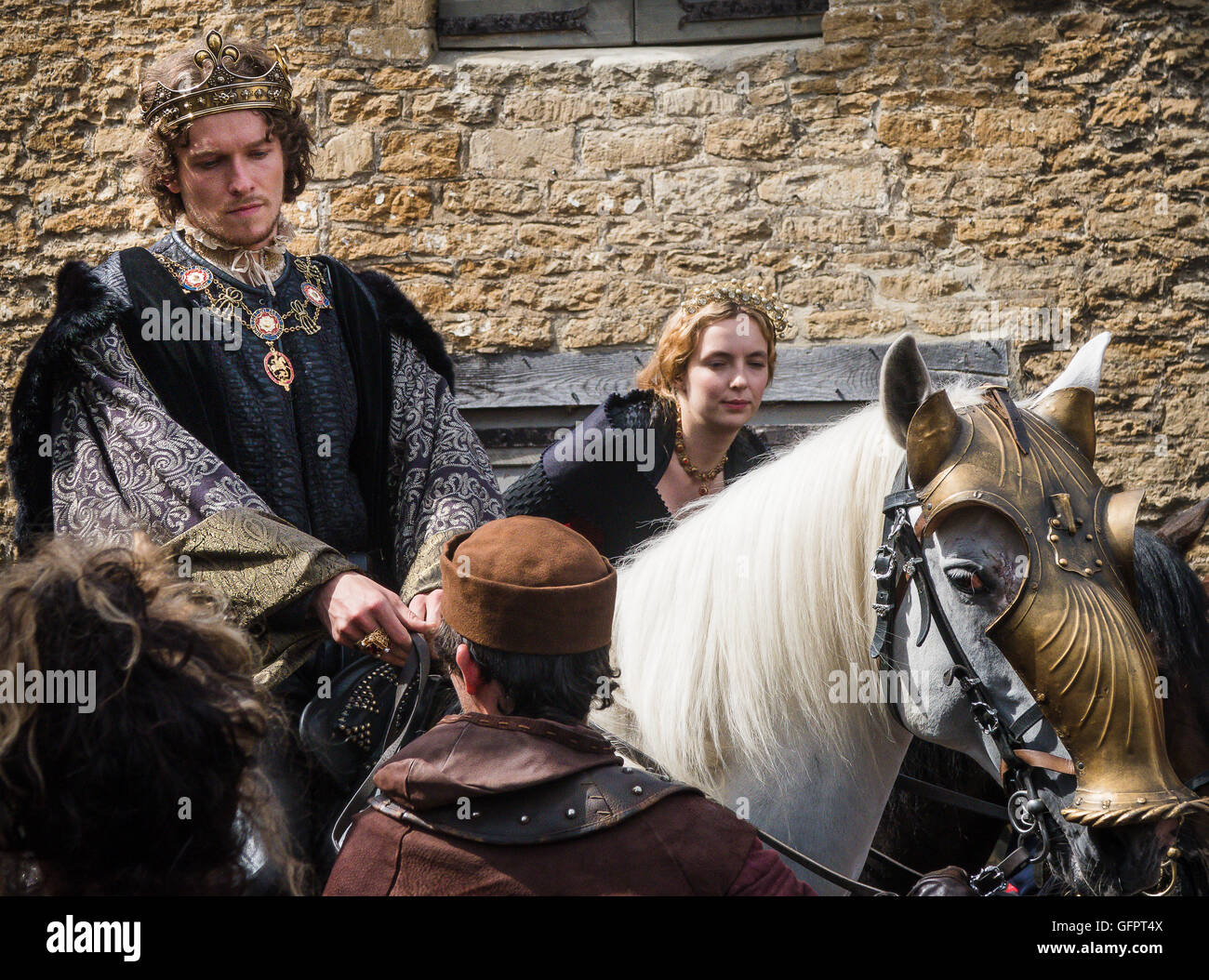 Filming of The White Princess in Lacock Wiltshire Stock Photo