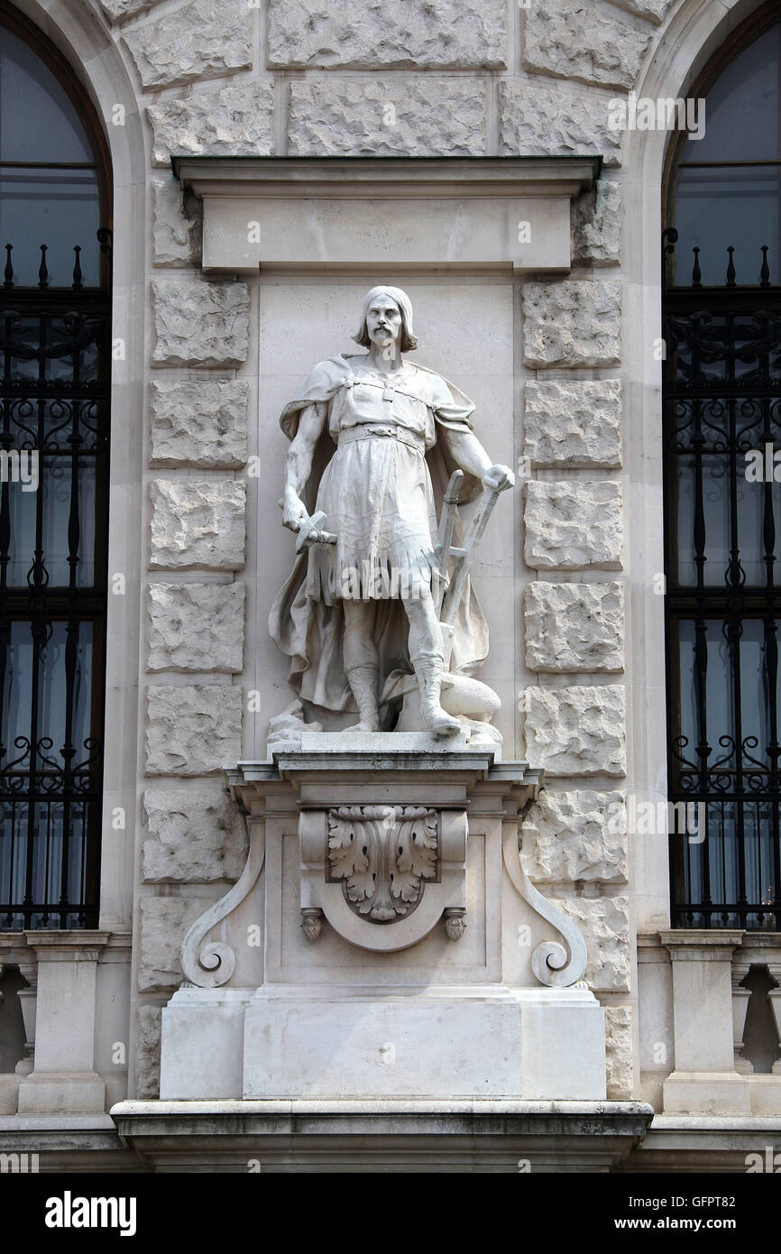 Depiction of a Slav on the Neue Burg section of Hofburg Palace in Vienna Stock Photo
