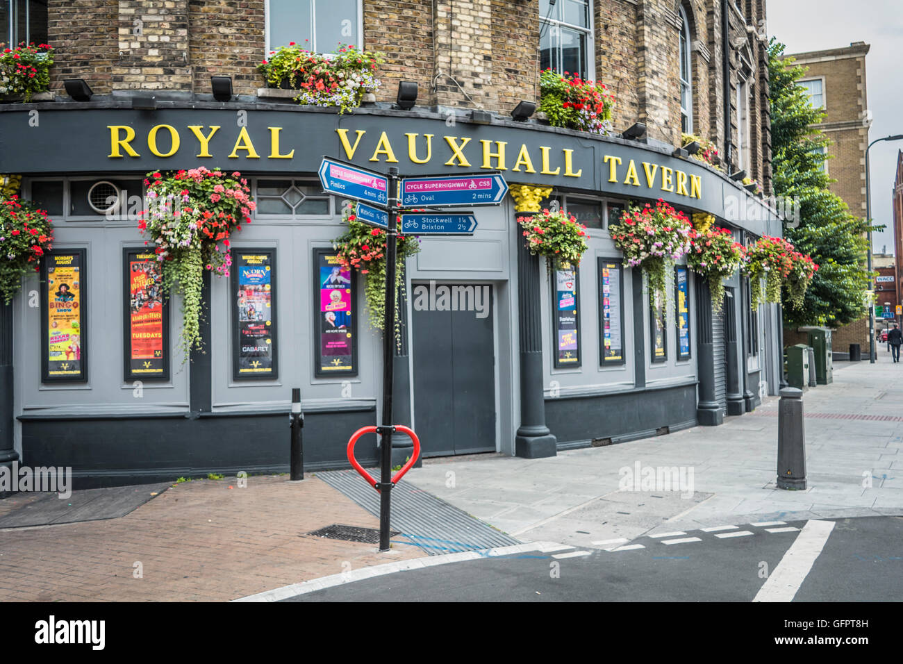 The exterior of the iconic gay pub The Royal Vauxhall Tavern, Lambeth, London, SE1, England, UK. Stock Photo