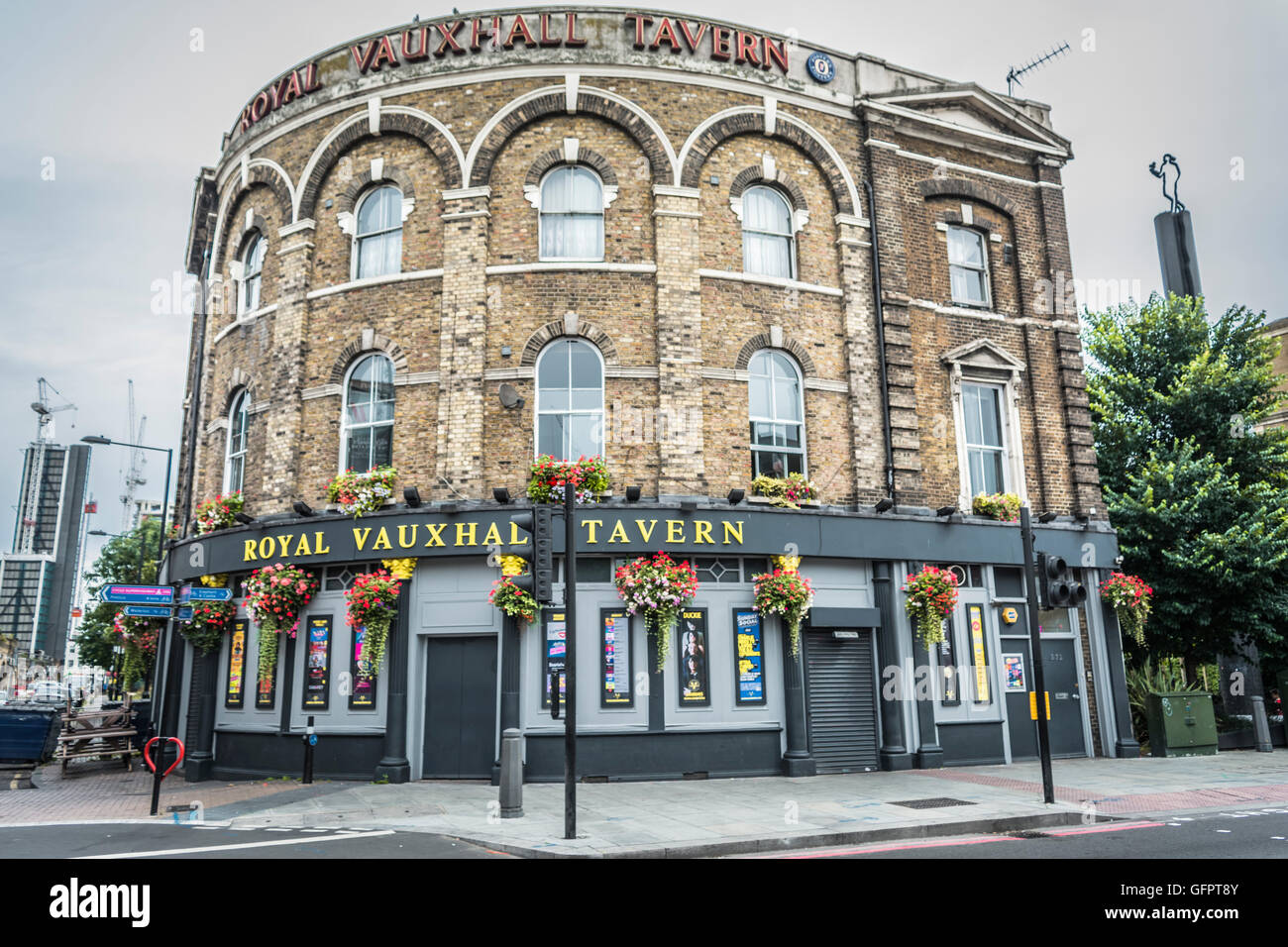 Exterior of the iconic gay pub the Royal Vauxhall Tavern in Lambeth, London, SE1. Stock Photo