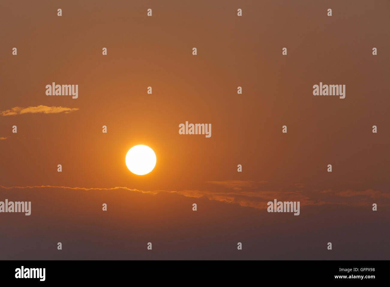 landscape with rising sun Stock Photo Alamy