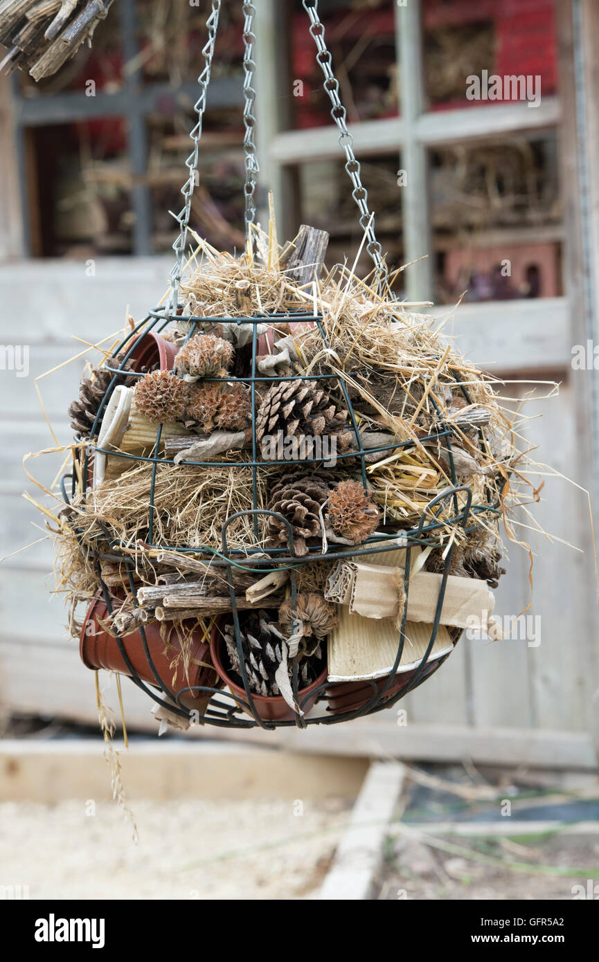 Hanging Insect home using spherical metal frame at Ryton Organic ...