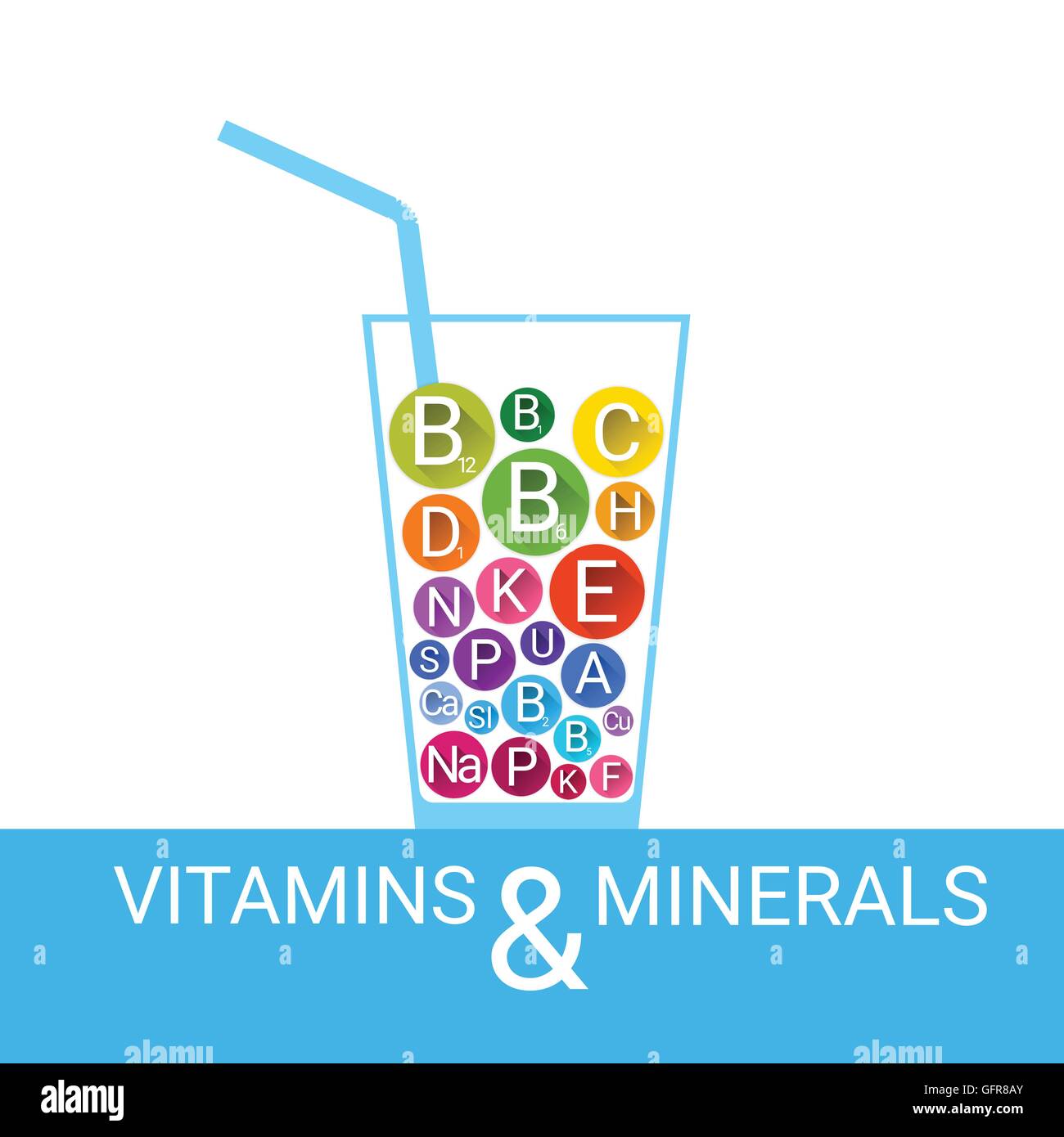 Vitamins Cocktail Glass Essential Chemical Elements Nutrient Minerals ...