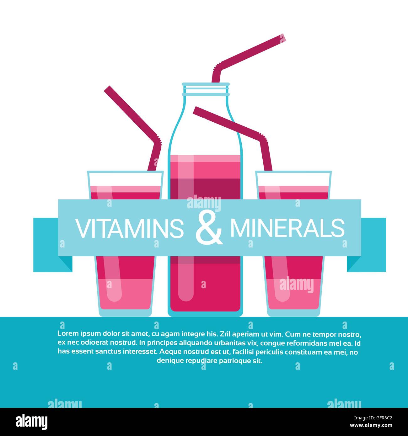Vitamins Cocktail Bottle Essential Chemical Elements Nutrient Minerals ...