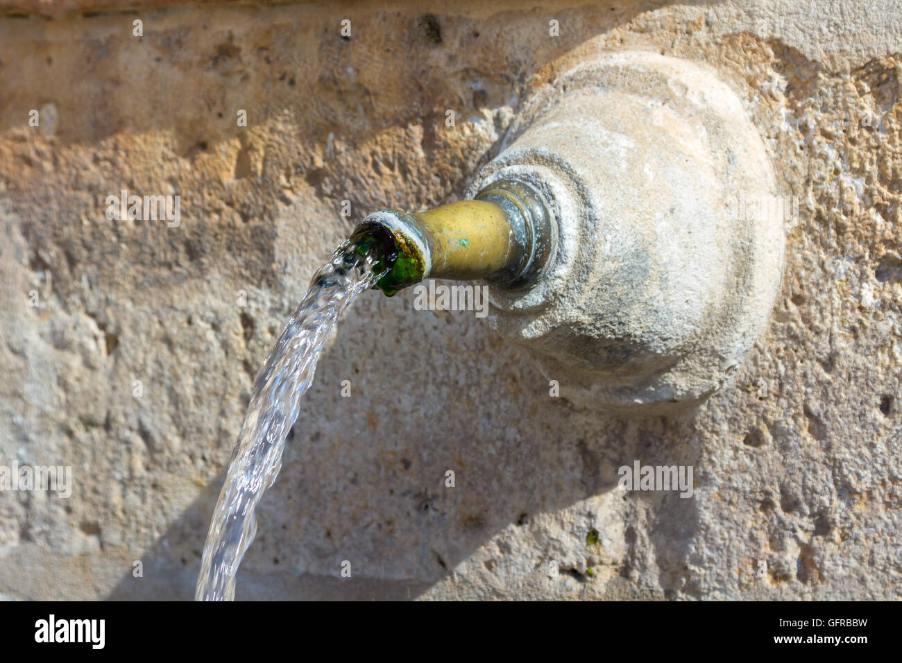 ancient water fountain water pipes Stock Photo