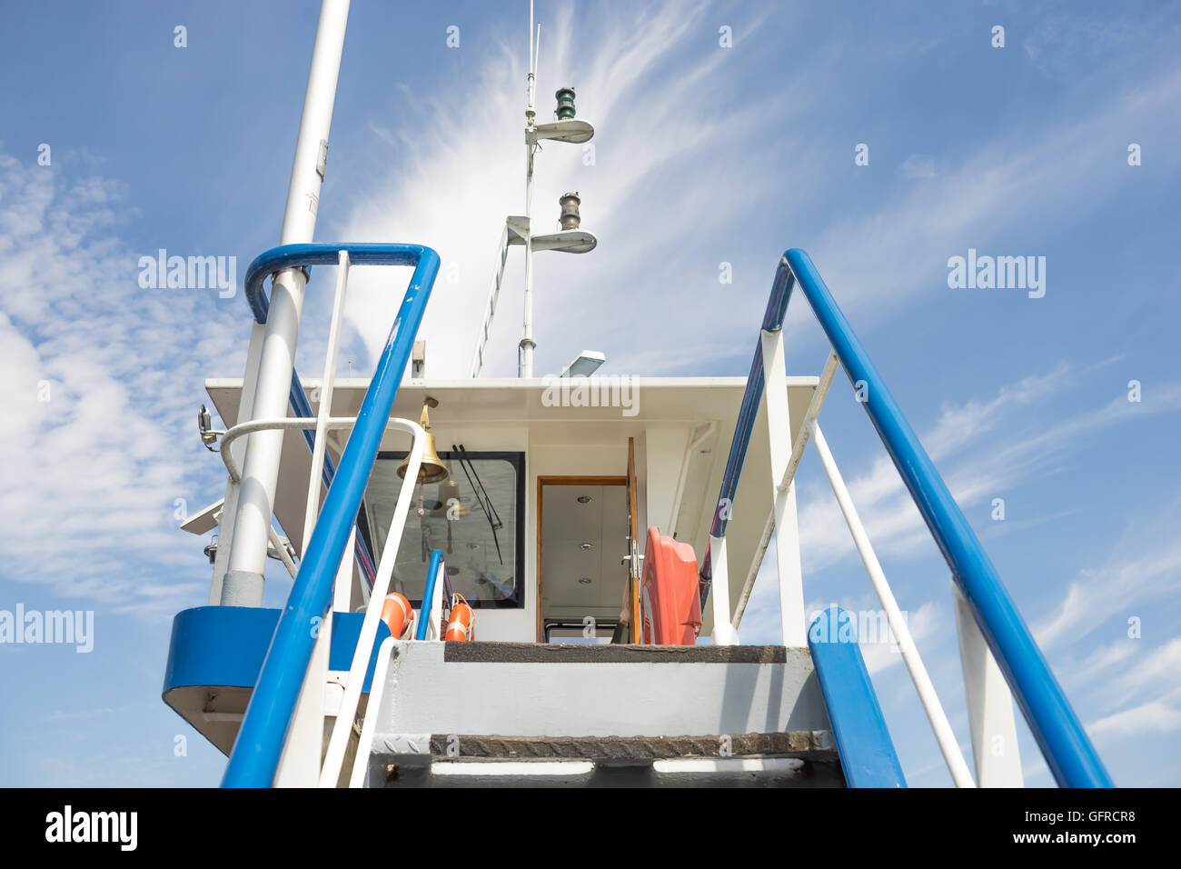 Close up rhine ferry Bingen Ruedesheim Stock Photo