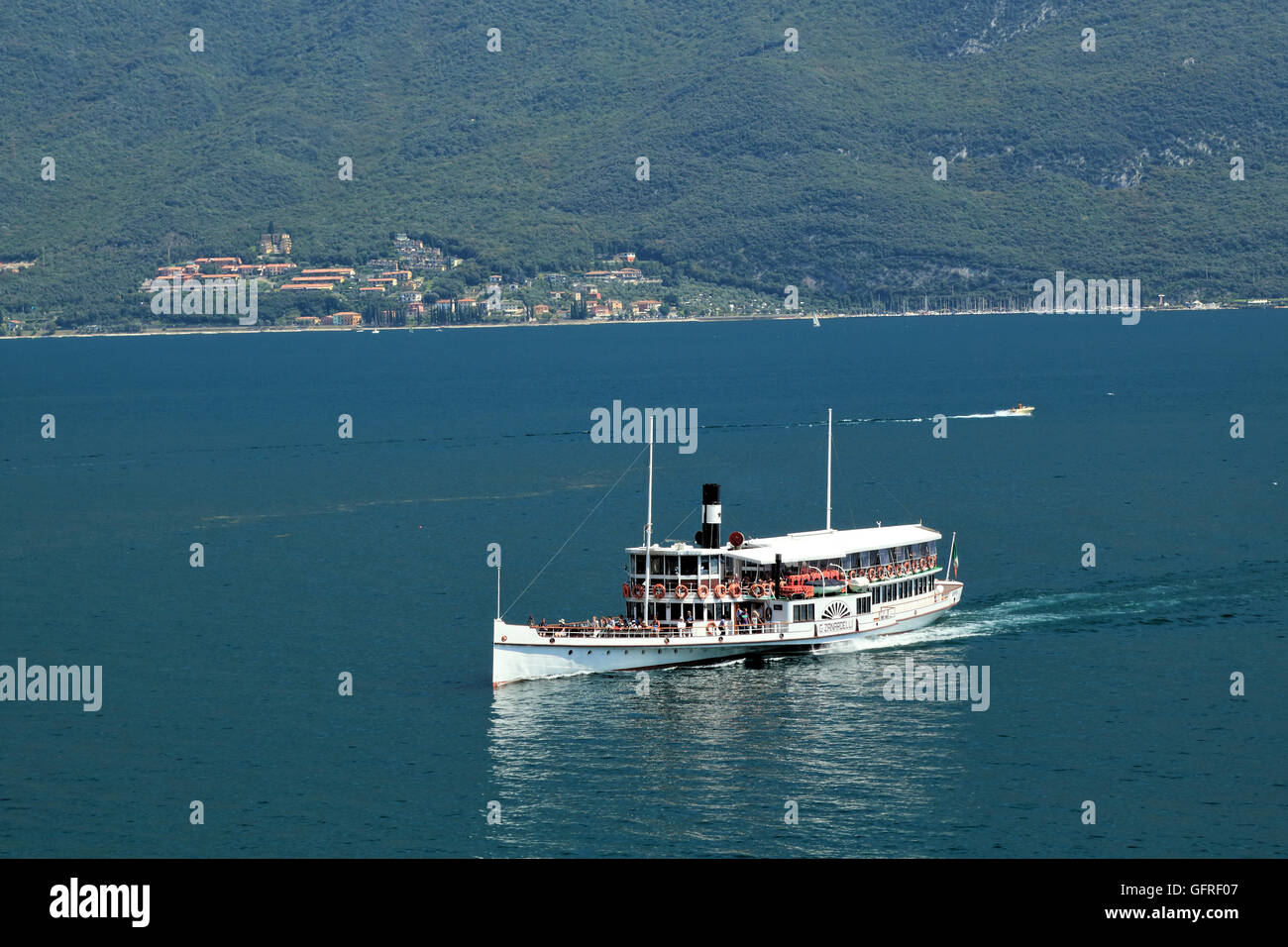 Paddle steam boat 'Giuseppe Zanardelli' on Lake Garda, Italy. Stock Photo