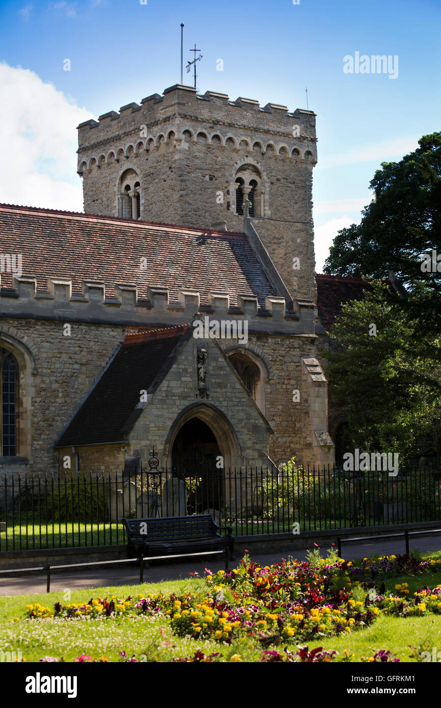 UK, England, Bedfordshire, Bedford, St Peter’s (in the fields) Church, town’s oldest building Stock Photo