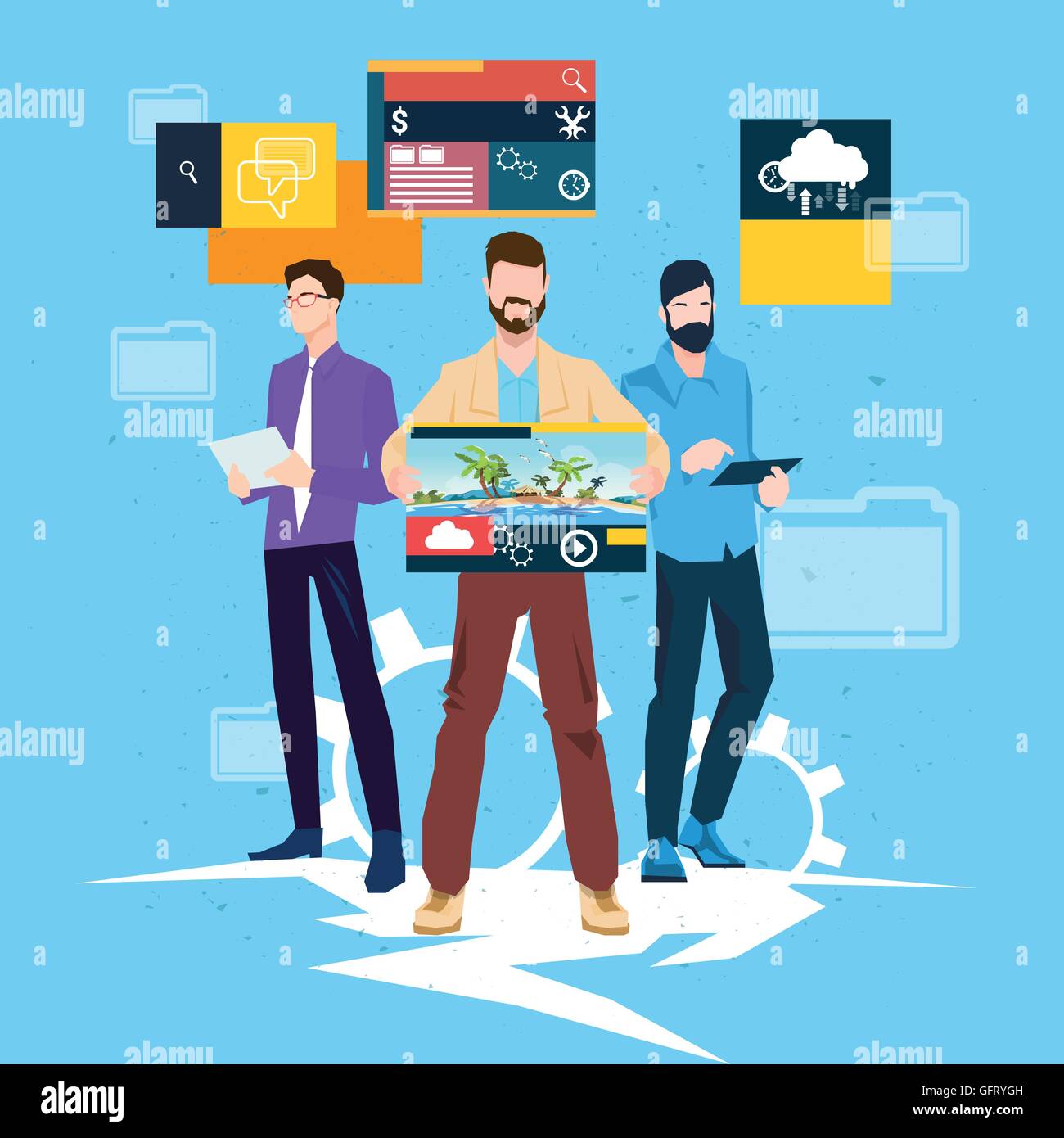 Web Designer Business People Team Working Stock Vector Image & Art - Alamy