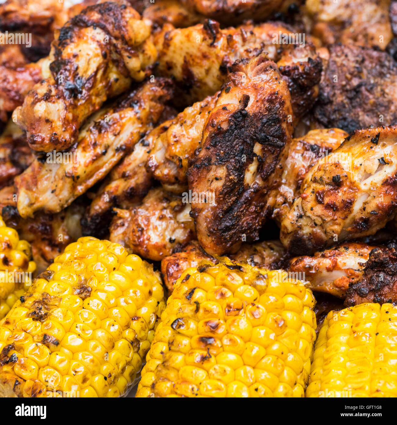 Corn and Chicken Stock Photo