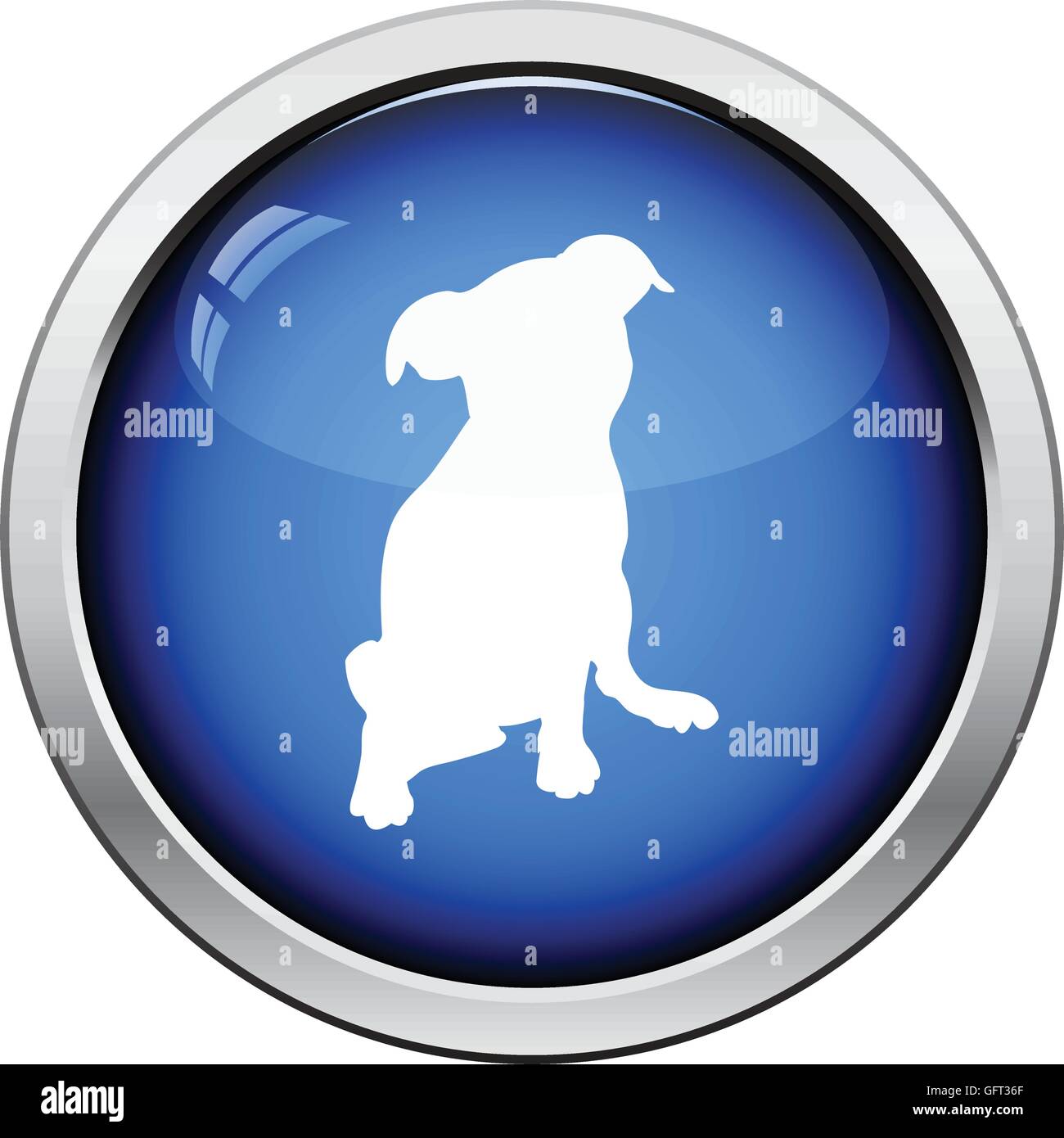 Puppy icon. Glossy button design. Vector illustration Stock Vector ...