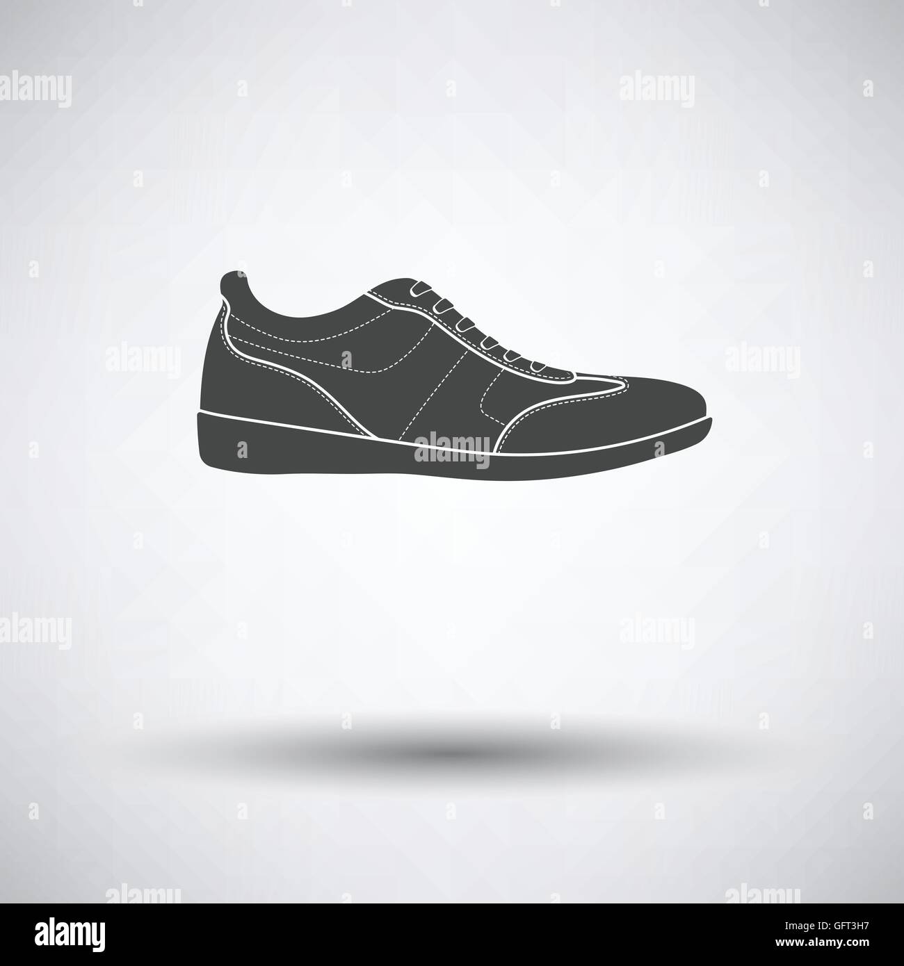 Man casual shoe icon on gray background with round shadow. Vector ...