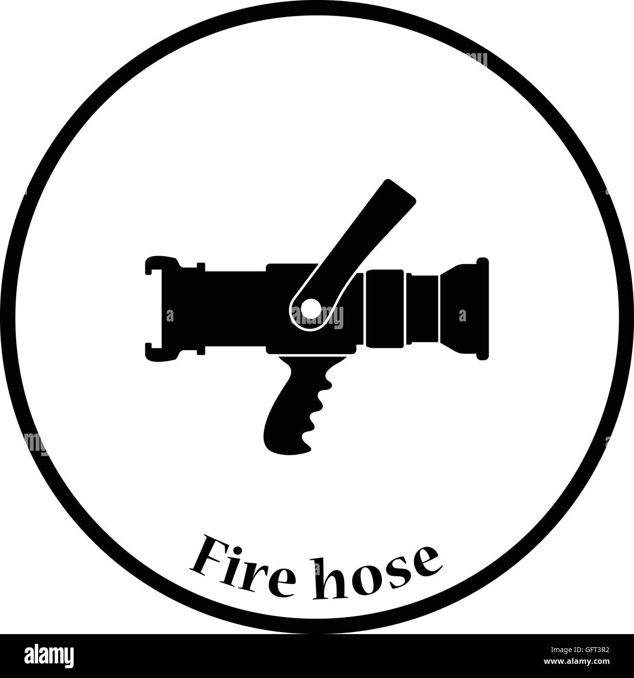 Fire hose icon. Thin circle design. Vector illustration. Stock Vector
