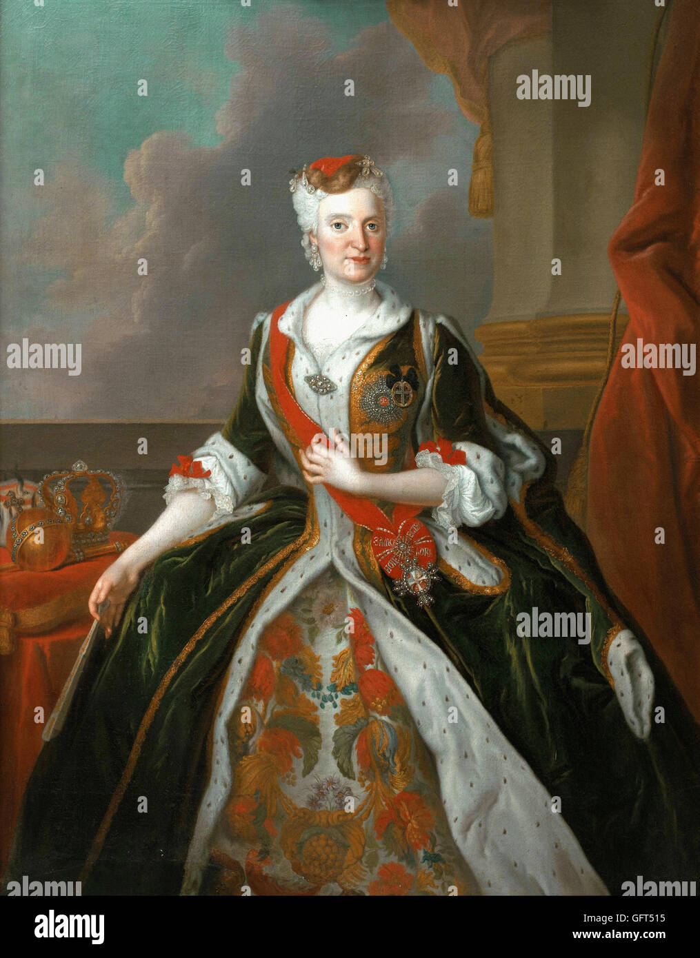 Louis de Silvestre - Portrait of Maria Josepha of Austria Stock Photo