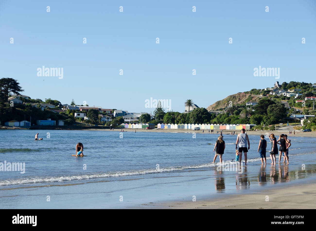 People on beach, Titahi Bay, Porirua, Wellington, North Island, New