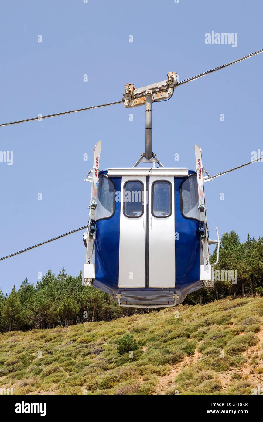 Vintage gondola lift, cable car, aerial lift, Sierra Nevada, Andalusia