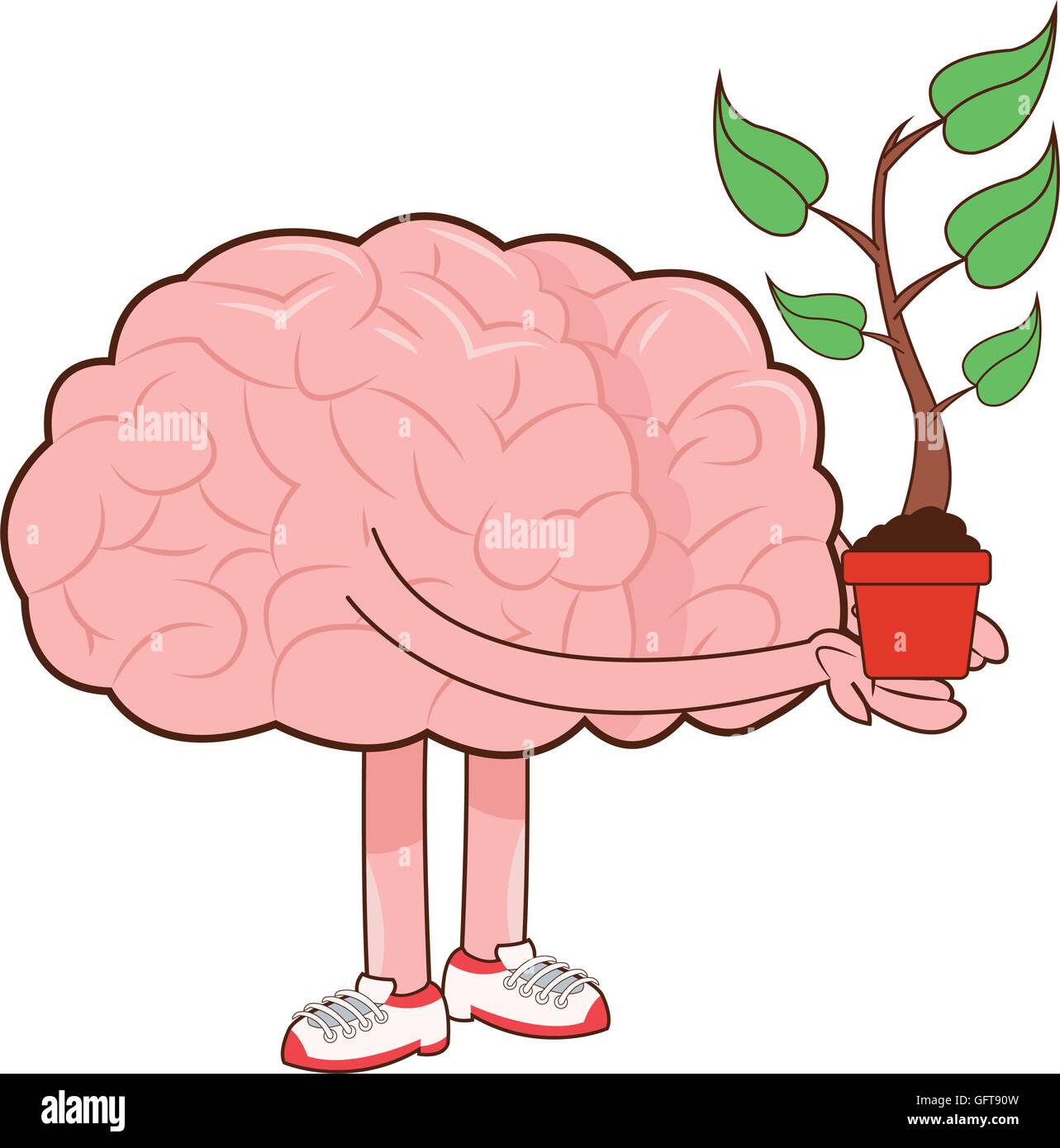 human brain holding sprout icon Stock Vector Image & Art - Alamy