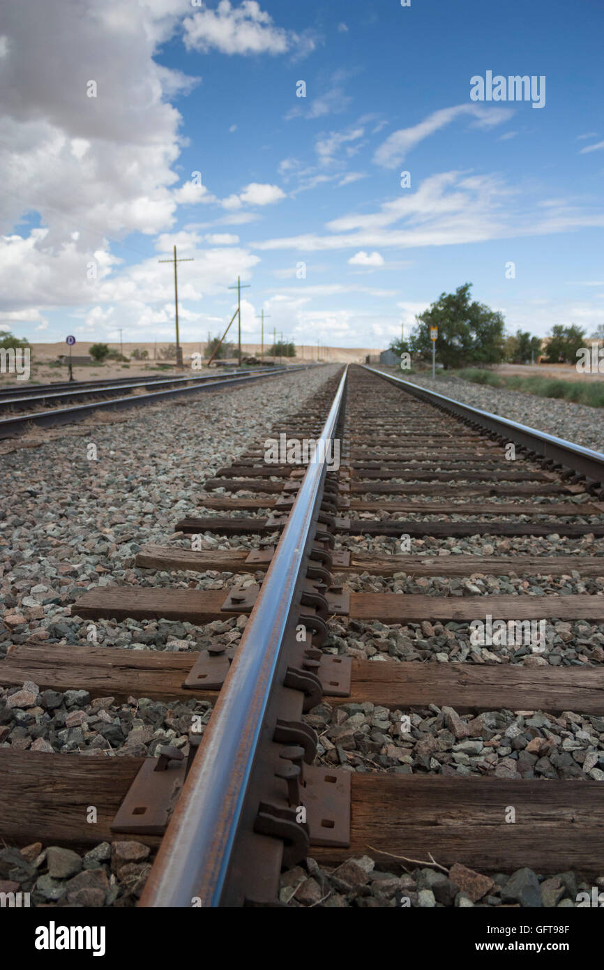 perspective view of train tracks in Thompson Utah USA Stock Photo Alamy