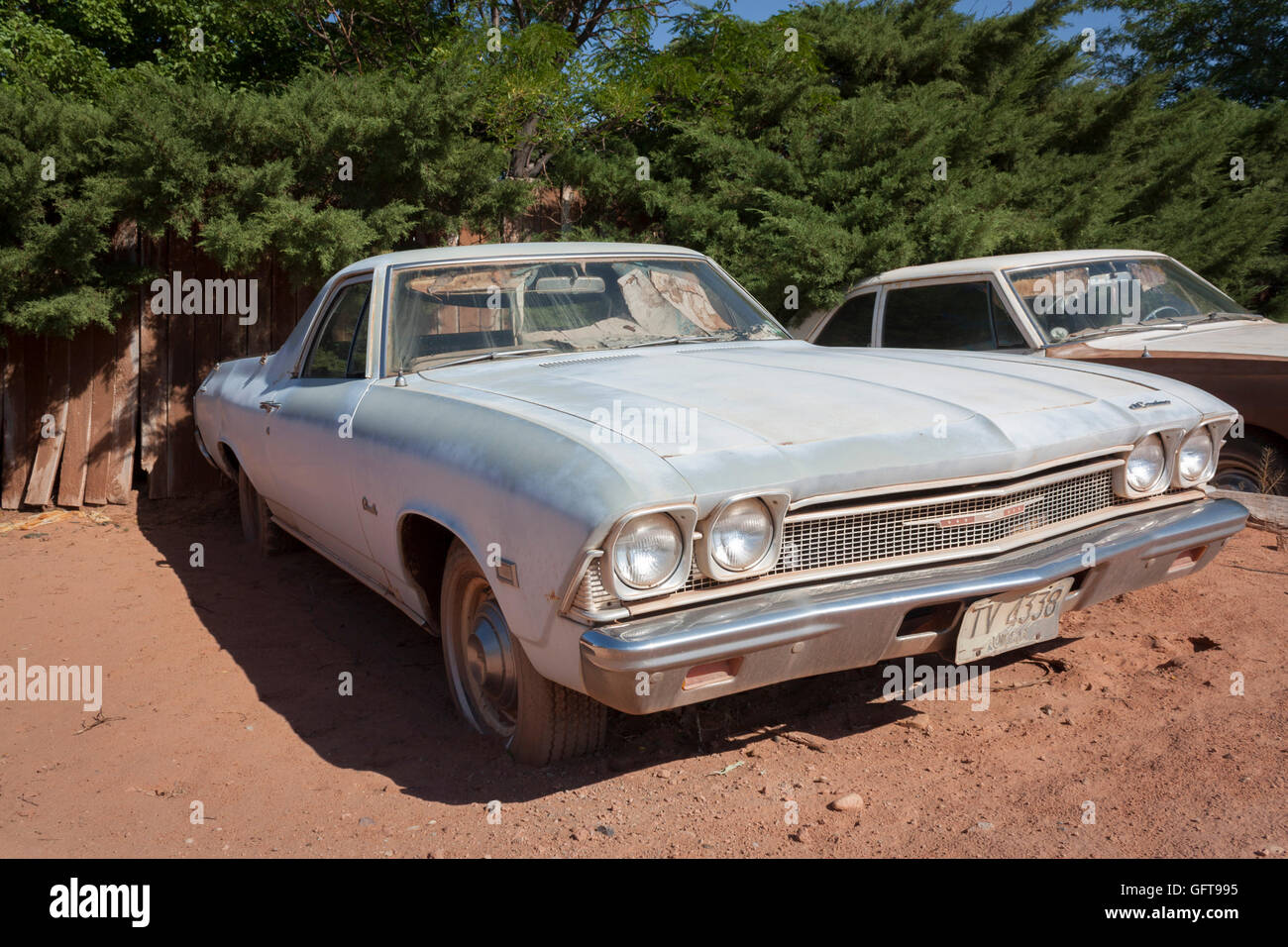 abandoned 1969 Chevrolet Chevelle in Moab Utah Stock Photo