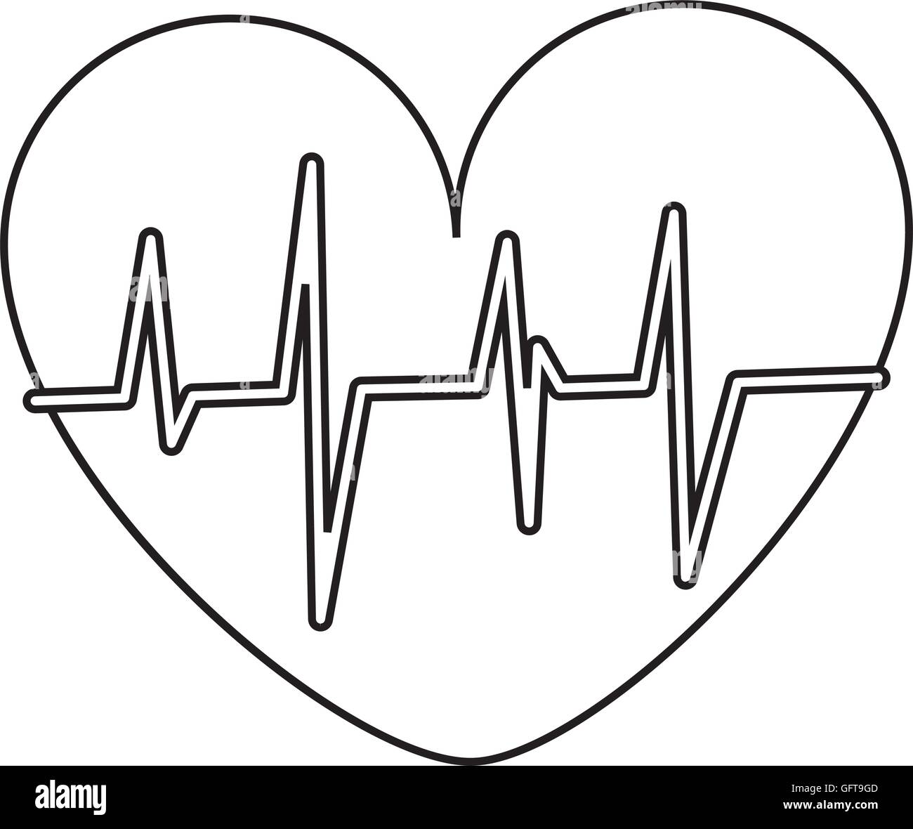 heart with cardiogram icon Stock Vector Image & Art - Alamy