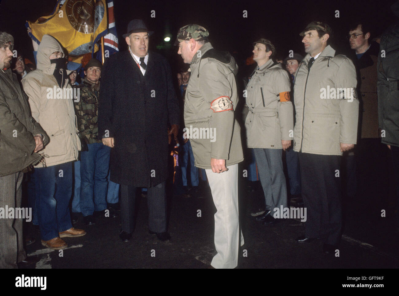 Rev Ian Paisley Northern Ireland with members at 3rd Force meeting at
