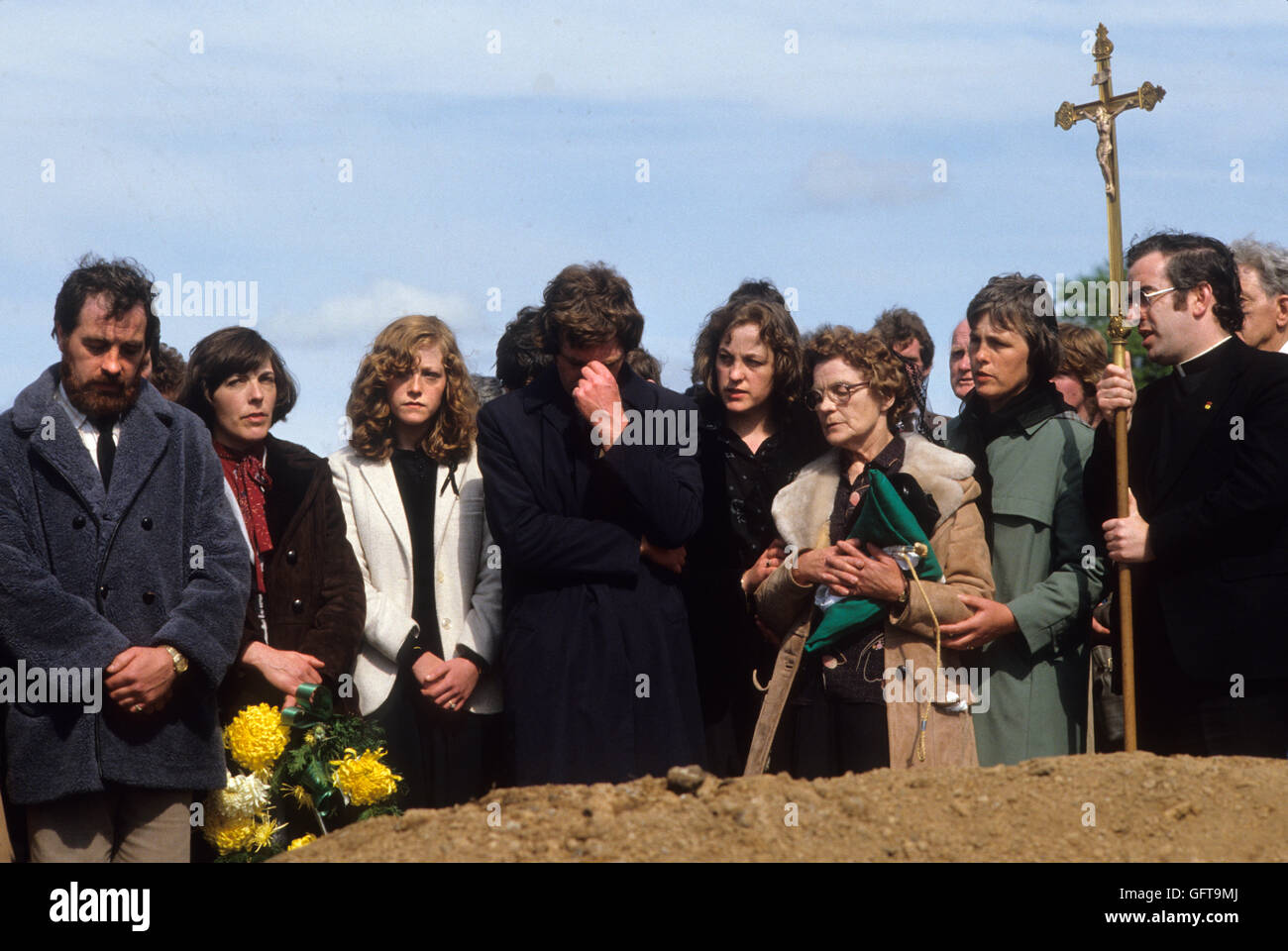 Hunger striker Francis Hughes funeral 1981 Bellaghy, in County Londonderry, Northern Ireland 1980s . HOMER SYKES Stock Photo