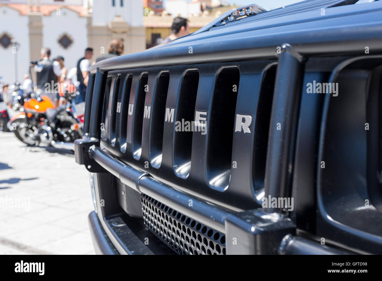 General Motors Hummer SUV in the Plaza in candelaria, tenerife Stock Photo