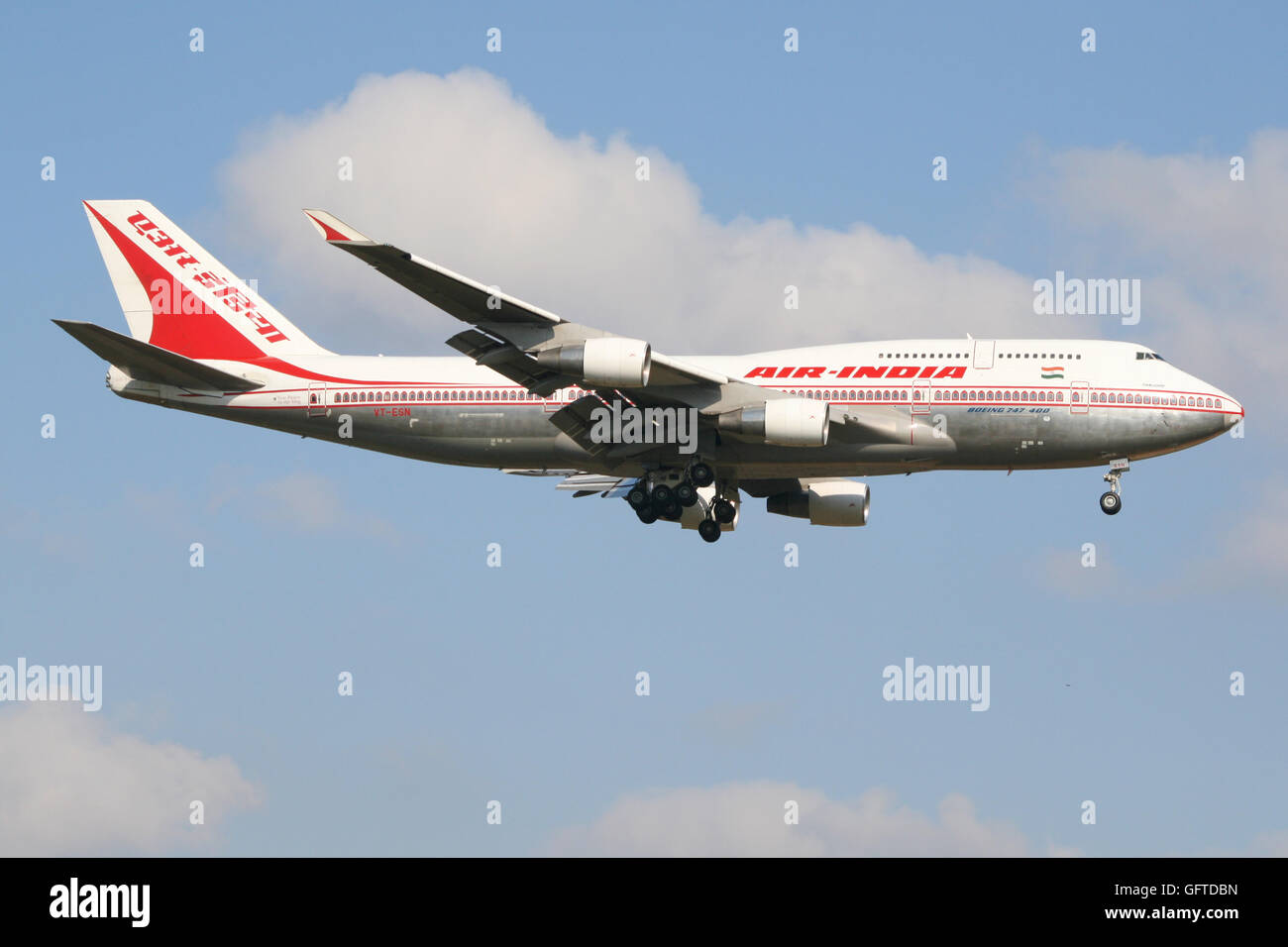 Frankurt/Germany March 12, 2012: Old Boeing 747 from Air India at Frankfurt Airport. Stock Photo