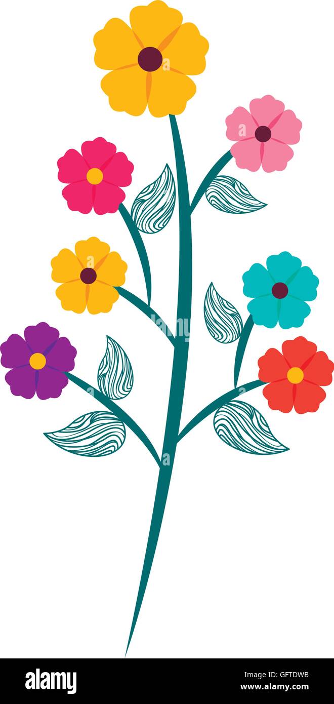 flower floral nature icon Stock Vector Image & Art - Alamy