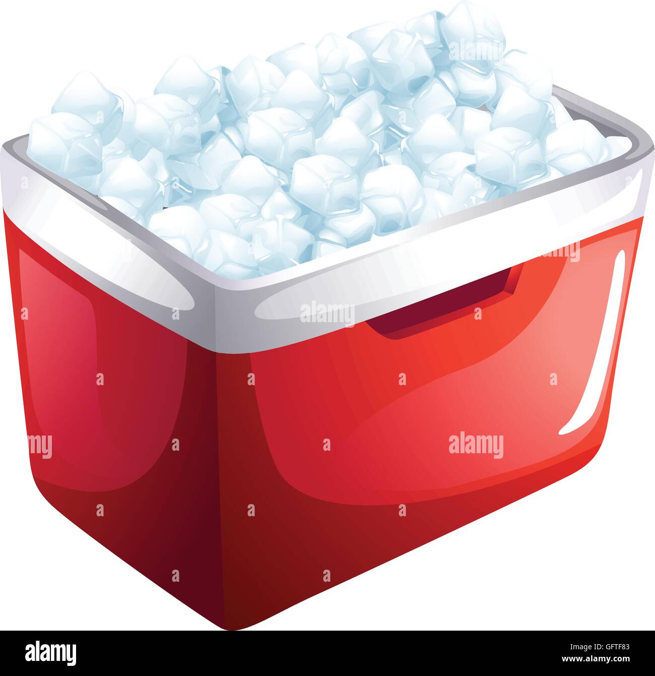 Red icebox full of ice illustration Stock Vector