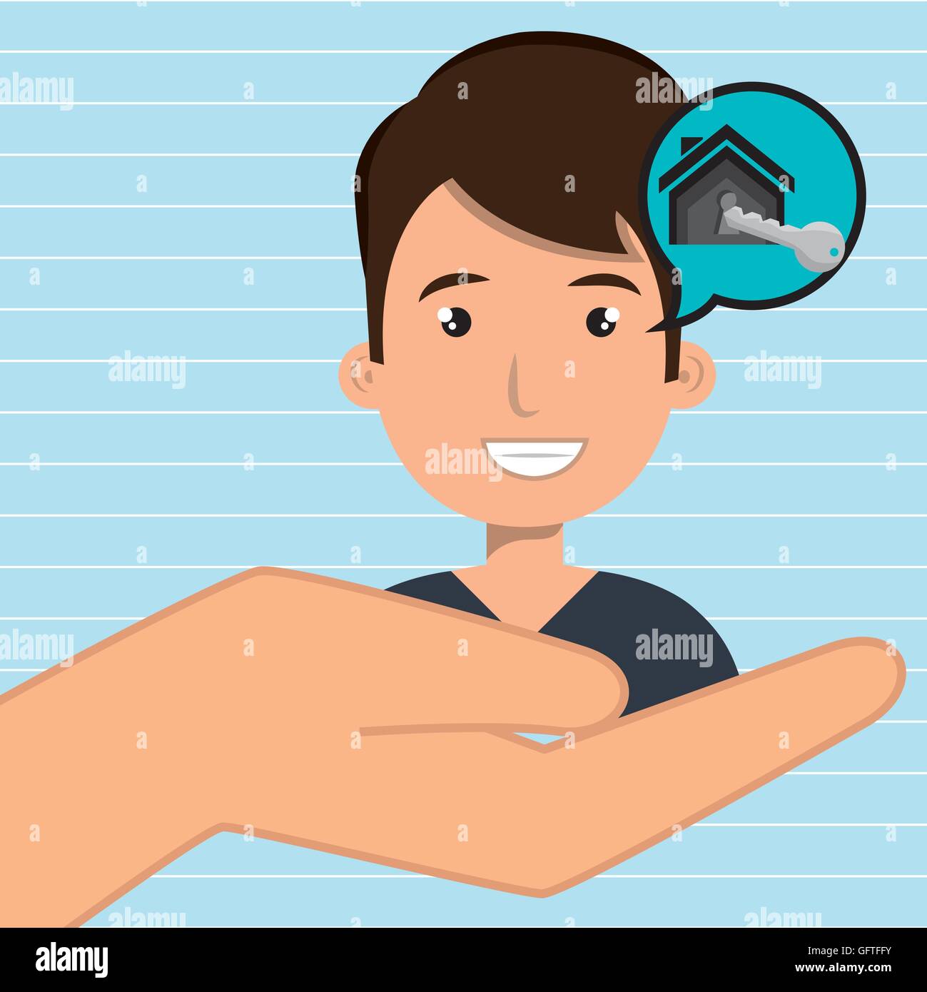 man hand house key Stock Vector Image & Art - Alamy