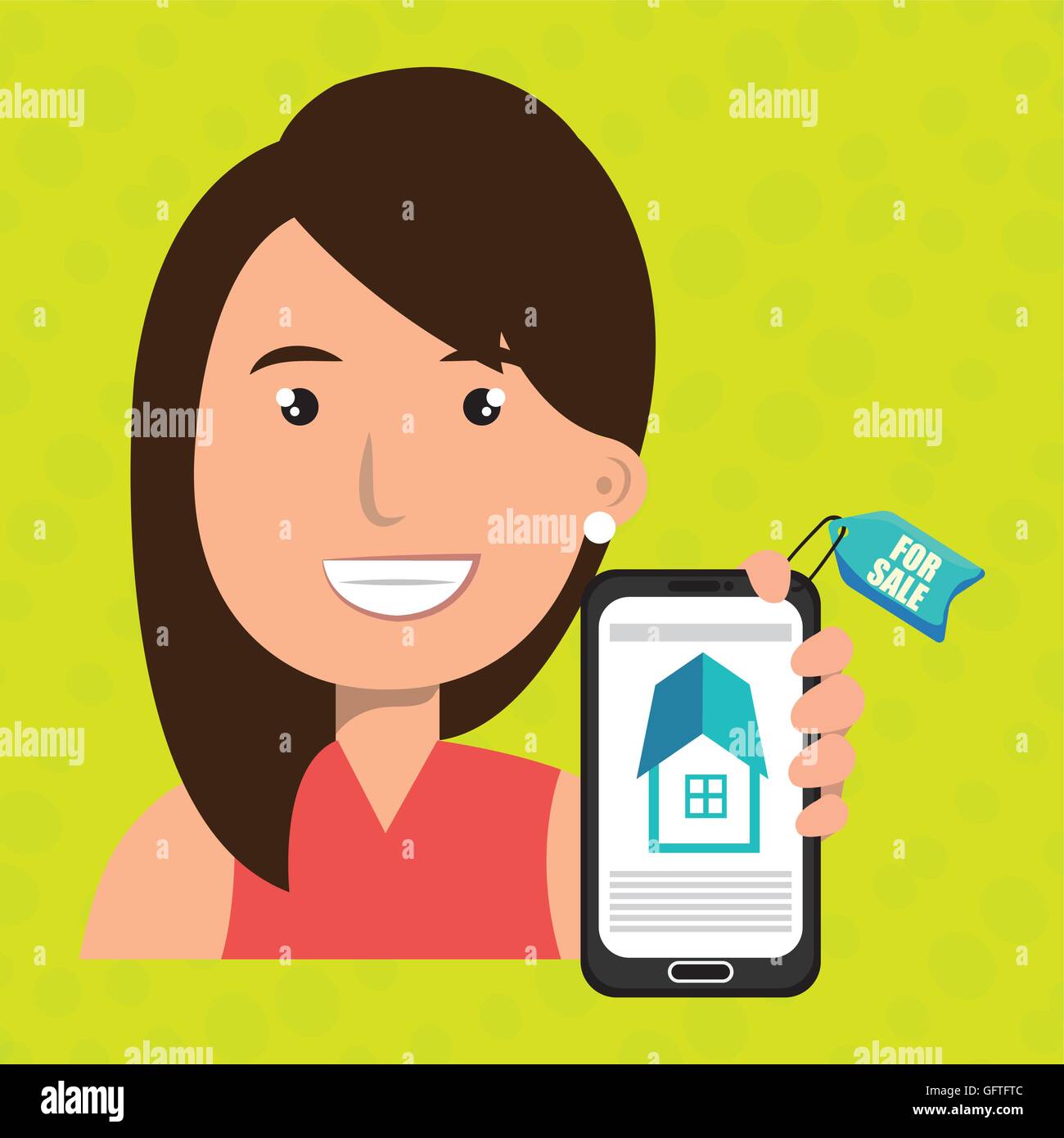 woman house smartphone rent Stock Vector Image & Art - Alamy