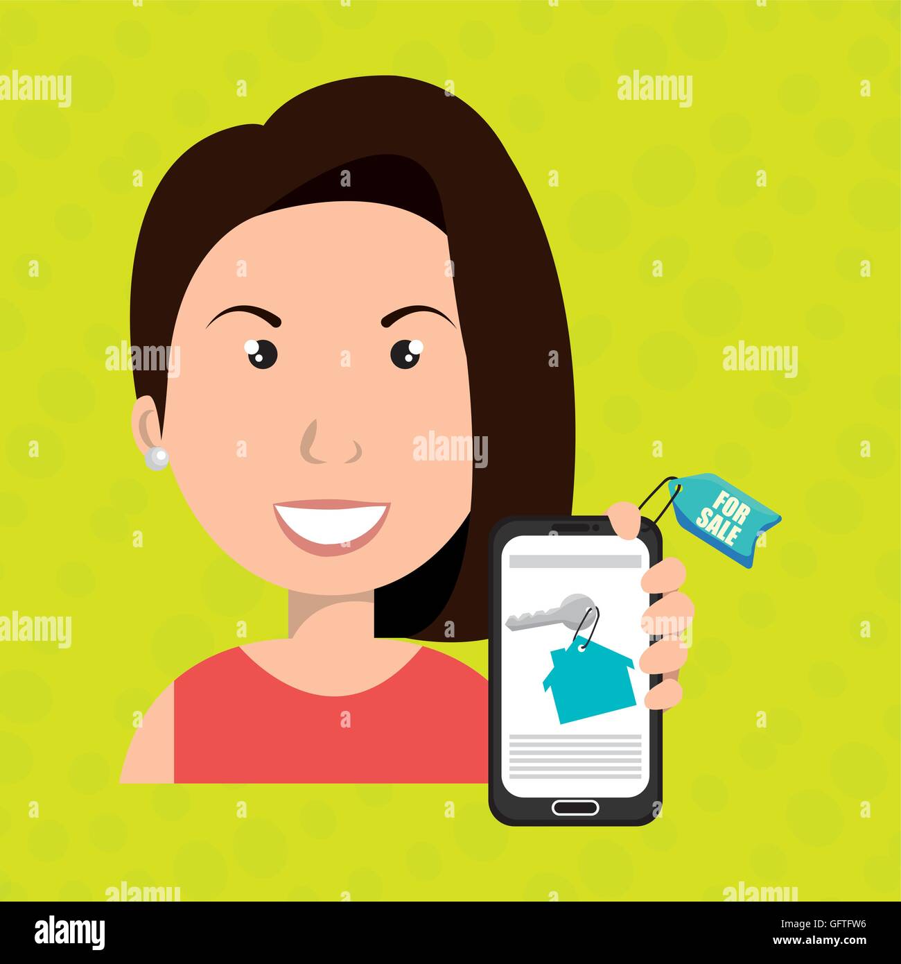 woman house smartphone rent Stock Vector Image & Art - Alamy