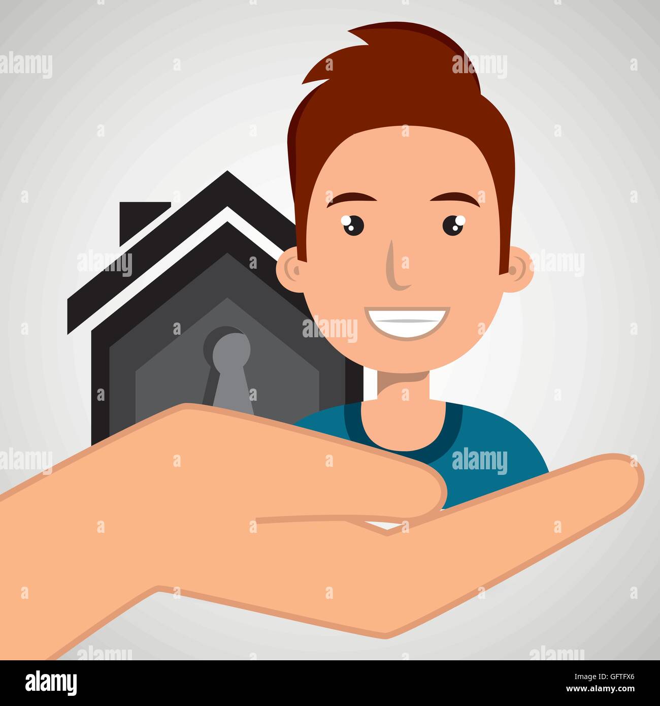 man hand house key Stock Vector Image & Art - Alamy