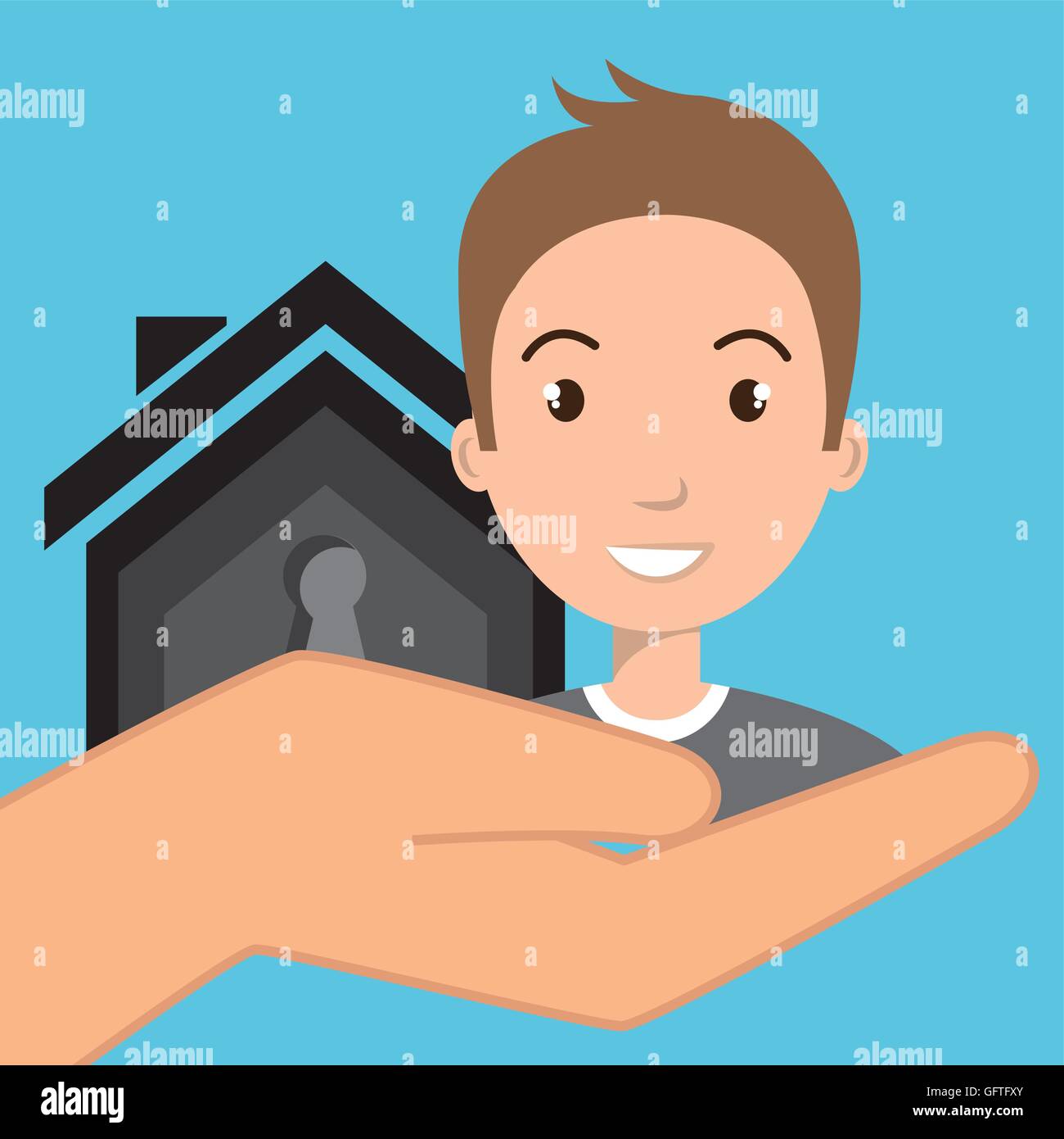 man hand house key Stock Vector Image & Art - Alamy